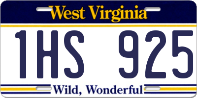 WV license plate 1HS925