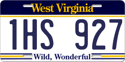 WV license plate 1HS927