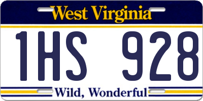 WV license plate 1HS928