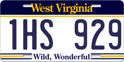 WV license plate 1HS929
