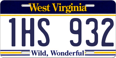 WV license plate 1HS932