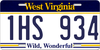 WV license plate 1HS934