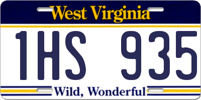 WV license plate 1HS935