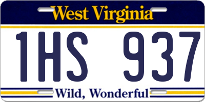 WV license plate 1HS937