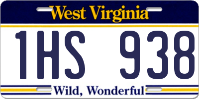 WV license plate 1HS938