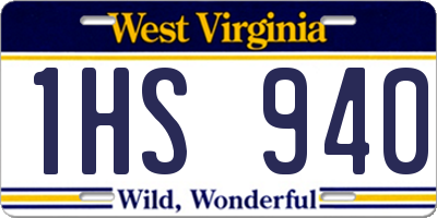 WV license plate 1HS940