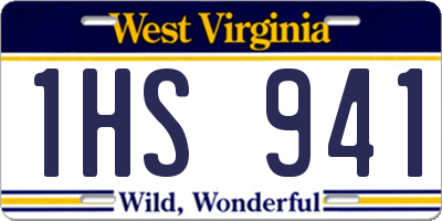 WV license plate 1HS941