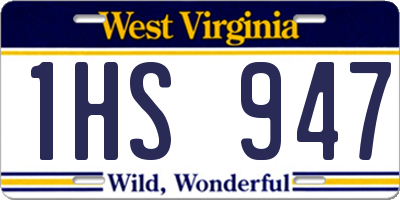 WV license plate 1HS947