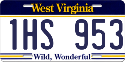 WV license plate 1HS953