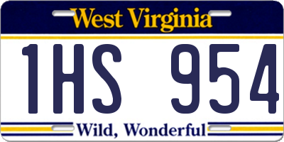 WV license plate 1HS954