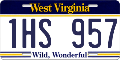 WV license plate 1HS957