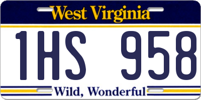 WV license plate 1HS958