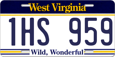 WV license plate 1HS959