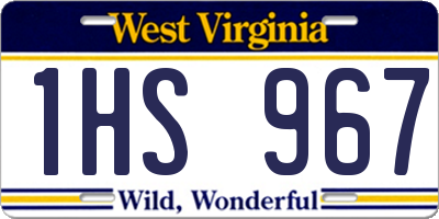 WV license plate 1HS967
