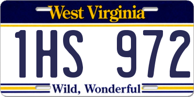 WV license plate 1HS972