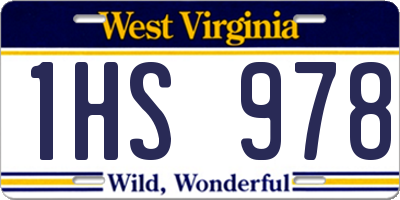 WV license plate 1HS978