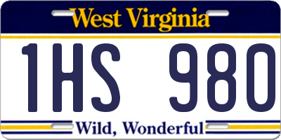 WV license plate 1HS980