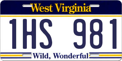 WV license plate 1HS981