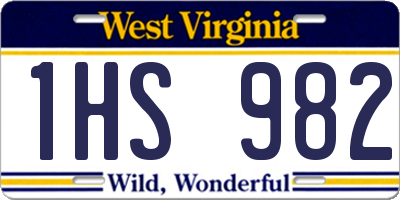 WV license plate 1HS982
