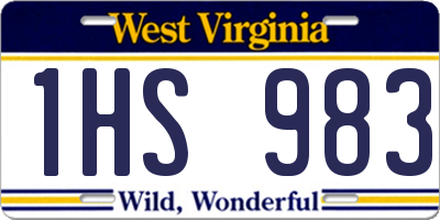WV license plate 1HS983