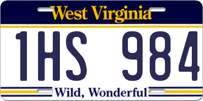WV license plate 1HS984