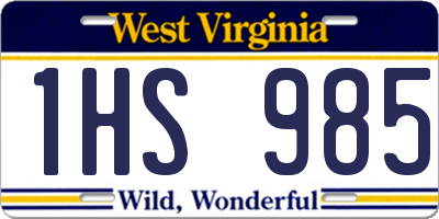 WV license plate 1HS985