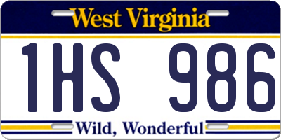 WV license plate 1HS986