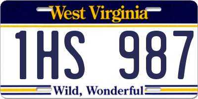 WV license plate 1HS987