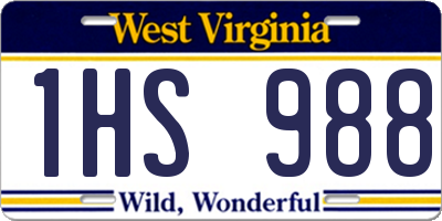WV license plate 1HS988
