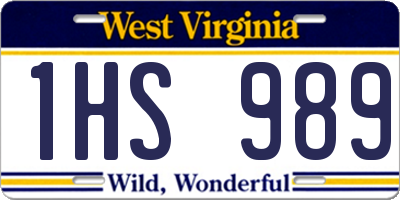WV license plate 1HS989