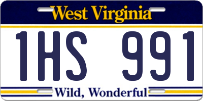 WV license plate 1HS991