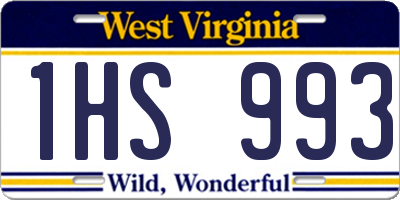 WV license plate 1HS993