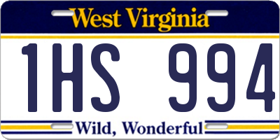 WV license plate 1HS994
