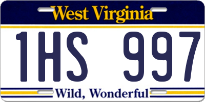WV license plate 1HS997
