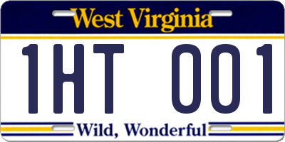 WV license plate 1HT001