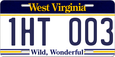 WV license plate 1HT003