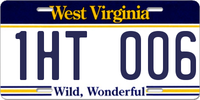 WV license plate 1HT006