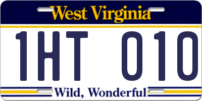 WV license plate 1HT010