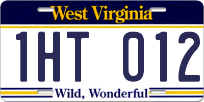 WV license plate 1HT012