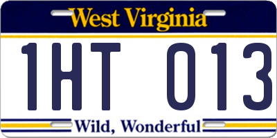 WV license plate 1HT013