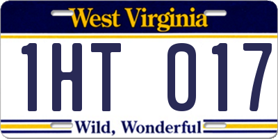 WV license plate 1HT017