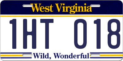 WV license plate 1HT018