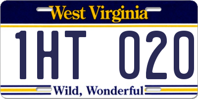WV license plate 1HT020