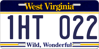 WV license plate 1HT022