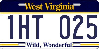 WV license plate 1HT025