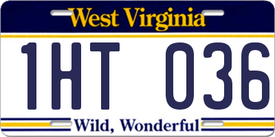 WV license plate 1HT036