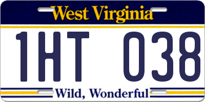 WV license plate 1HT038