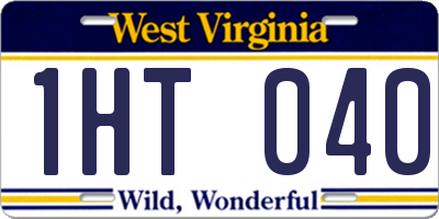 WV license plate 1HT040