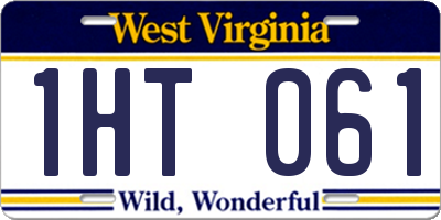 WV license plate 1HT061