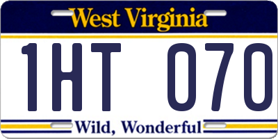 WV license plate 1HT070